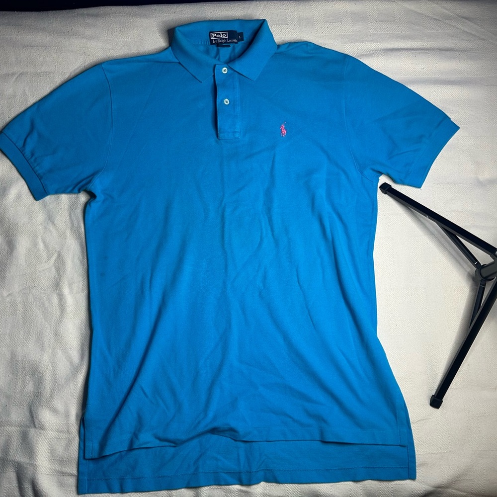 Polo by Ralph Lauren Men's Bright Blue Polo Shirt